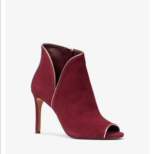 Michael Kors Harper Suede Open-Toe Ankle Boot